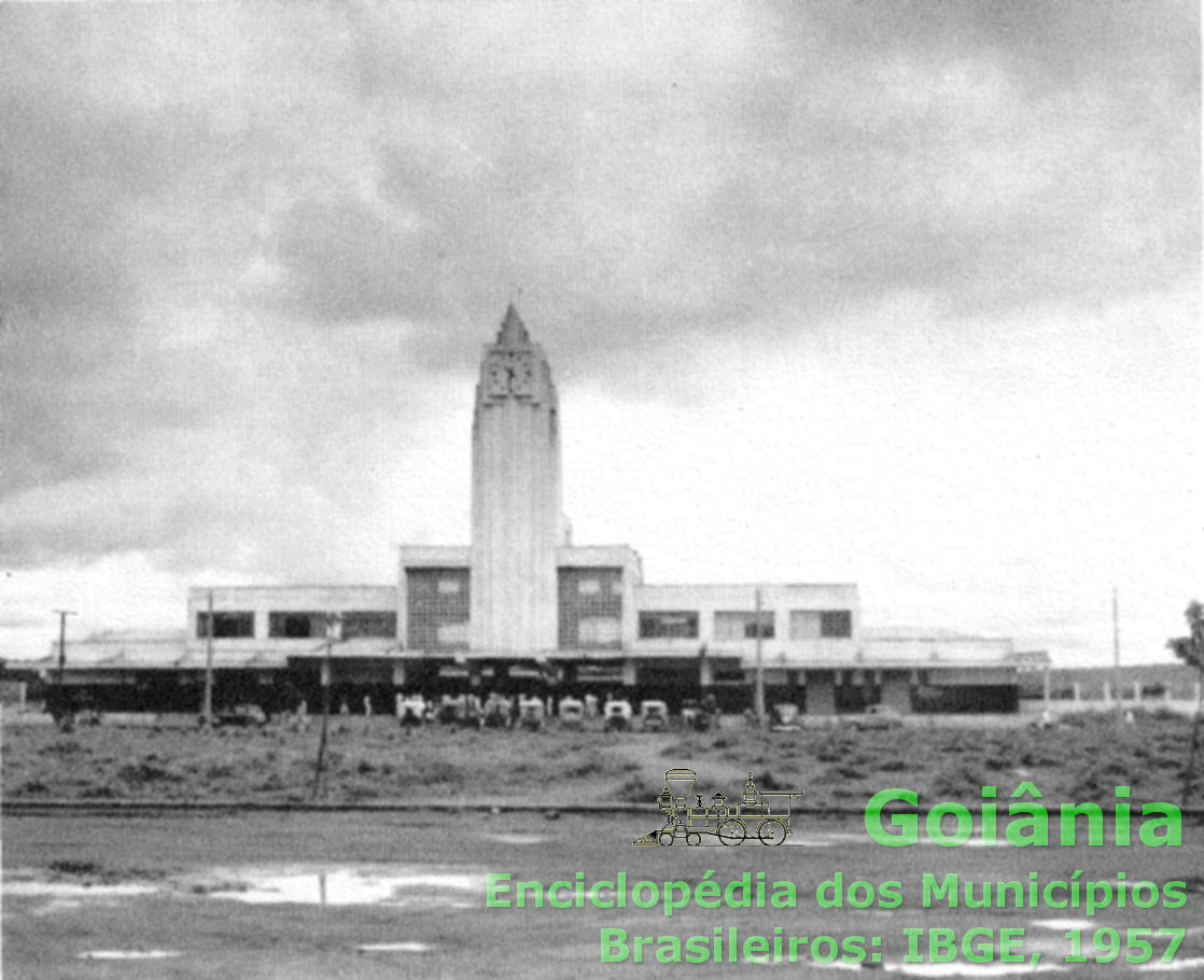 Estação ferroviária de Goiânia em algum momento da década de 1950