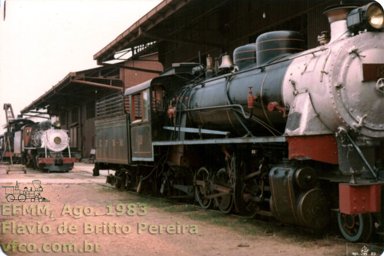 Locomotiva Mikado nº 18 da EFMM - Estrada de Ferro Madeira-Mamoré, em 1983