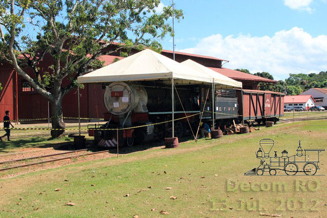 Locomotiva nº 18 pronta para receber a pintura no padrão original da ferrovia