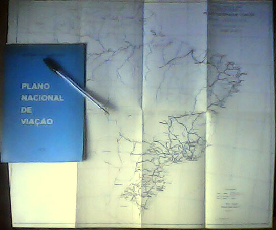 Livreto do Ministério dos Transportes, de 1973, com o mapa do Sistema Ferroviário Nacional