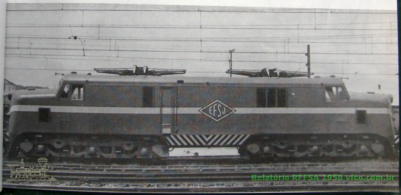 Locomotiva English Electric no segundo esquema de pintura: EFSJ / RFFSA