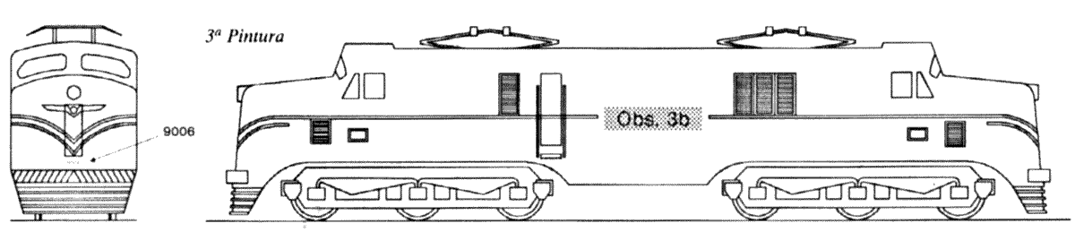 Terceira pintura das locomotivas English Electric - Anos 80 - Rede Ferrovi&aacute;ria Federal