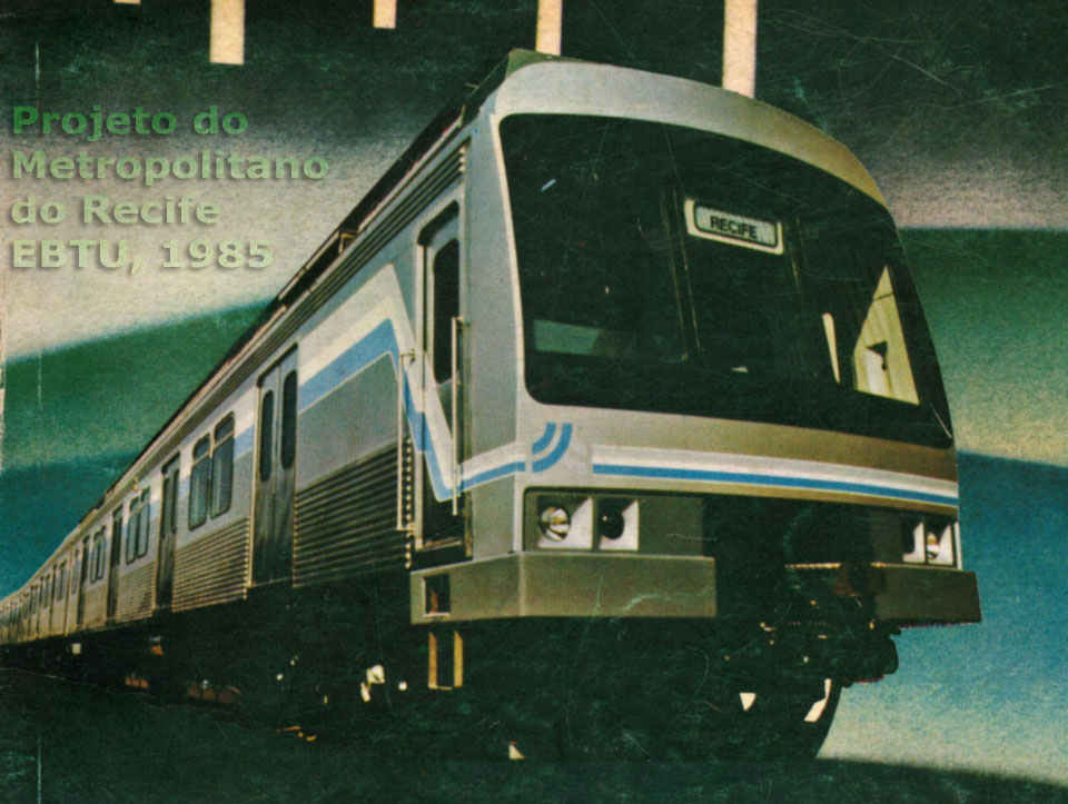 Trem do MetroRec na capa do projeto, publicado para apresentar a operação ferroviária