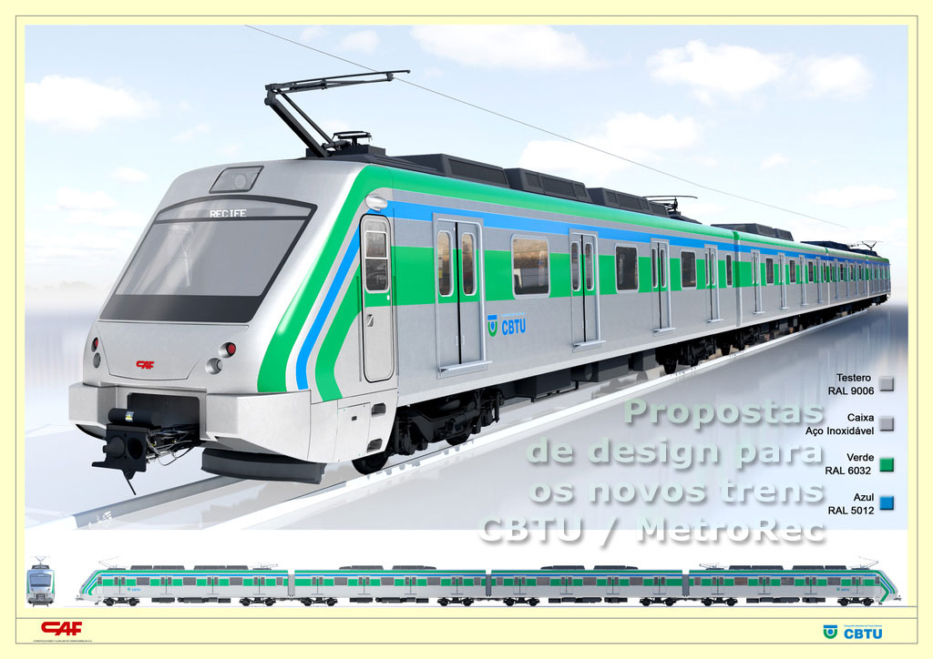 Proposta n° 3 da CAF para pintura externa dos novos trens metropolitanos do Recife - CBTU / MetroRec