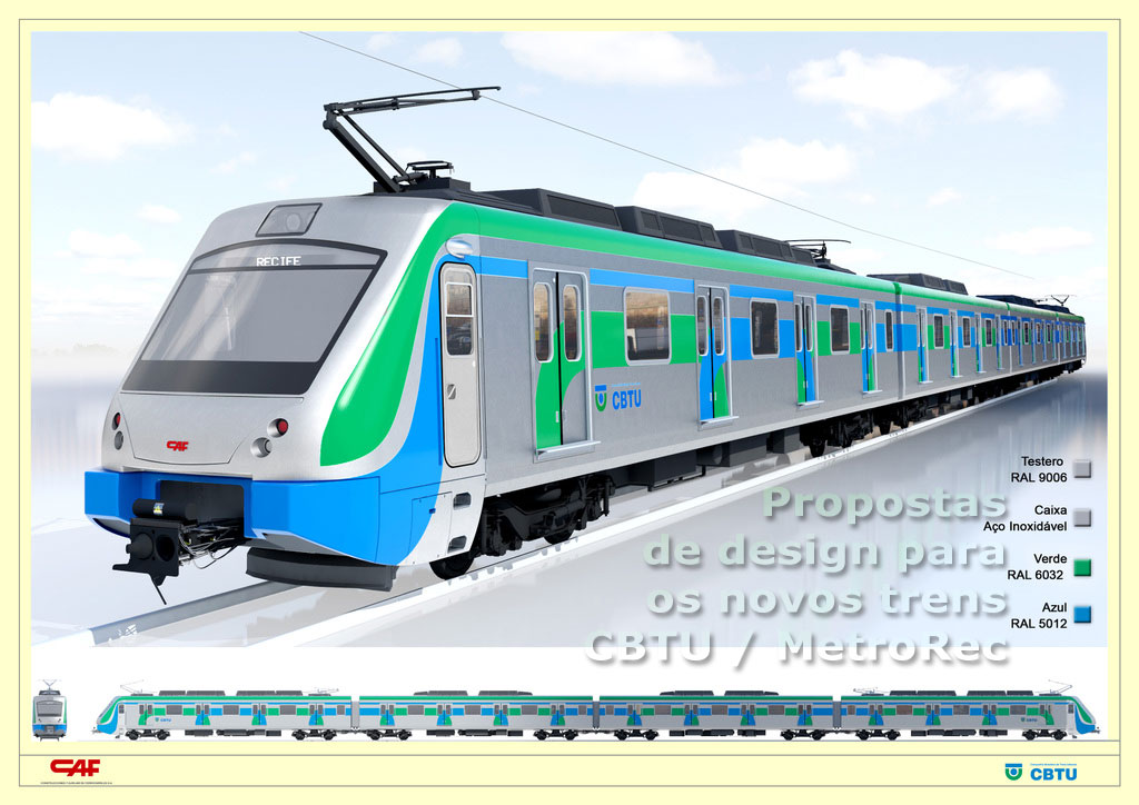 Proposta n° 4 da CAF para pintura externa dos novos trens metropolitanos do Recife - CBTU / MetroRec