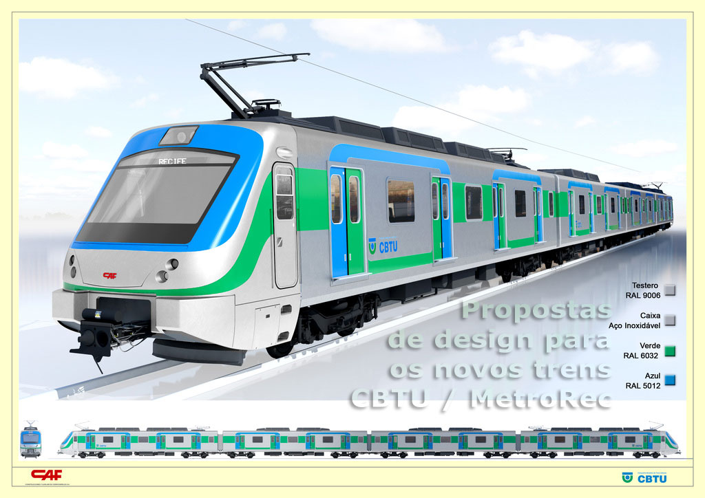 Proposta n° 5 da CAF para pintura externa dos novos trens metropolitanos do Recife - CBTU / MetroRec