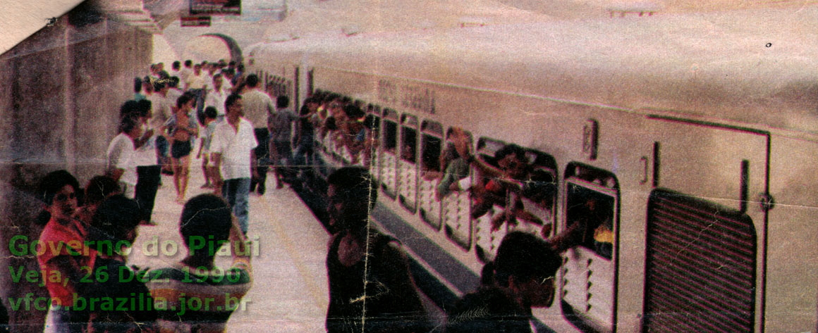 Foto com mais alguns detalhes do Trem Húngaro nos trilhos do Metrô de Teresina em 1990