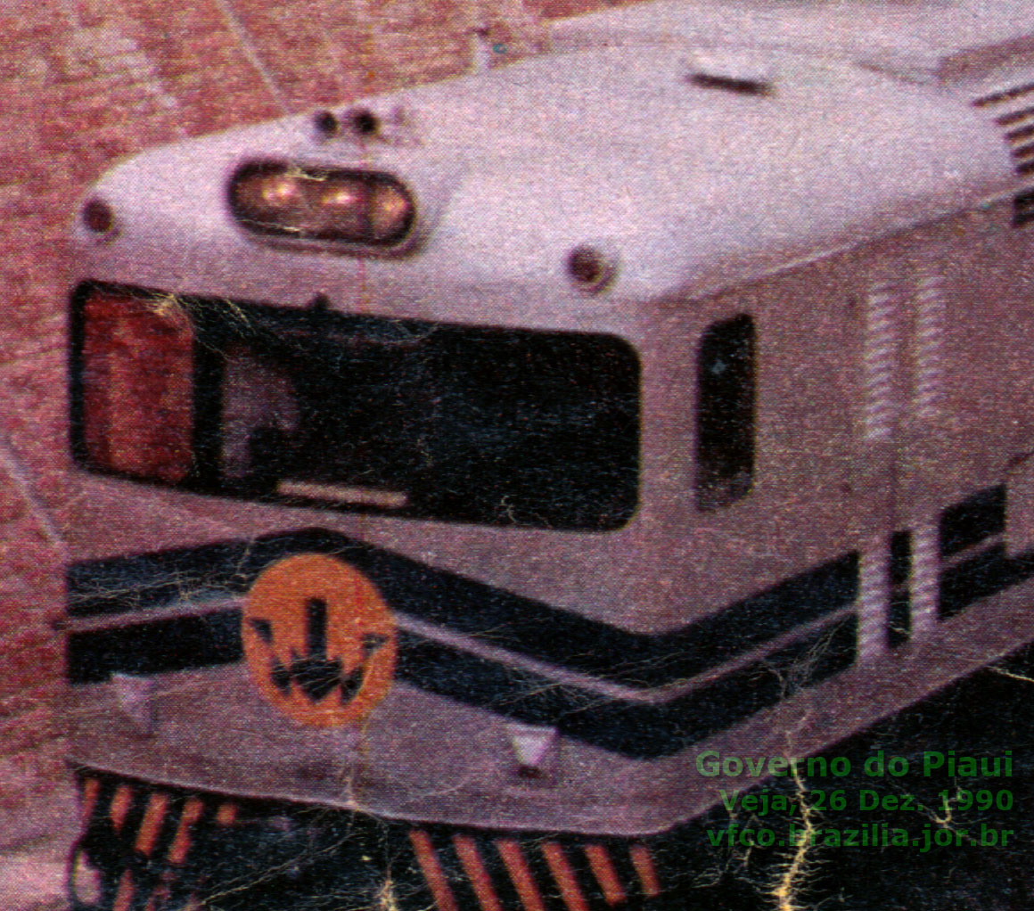 Ampliação da foto mostrando o painel frontal do trem húngaro