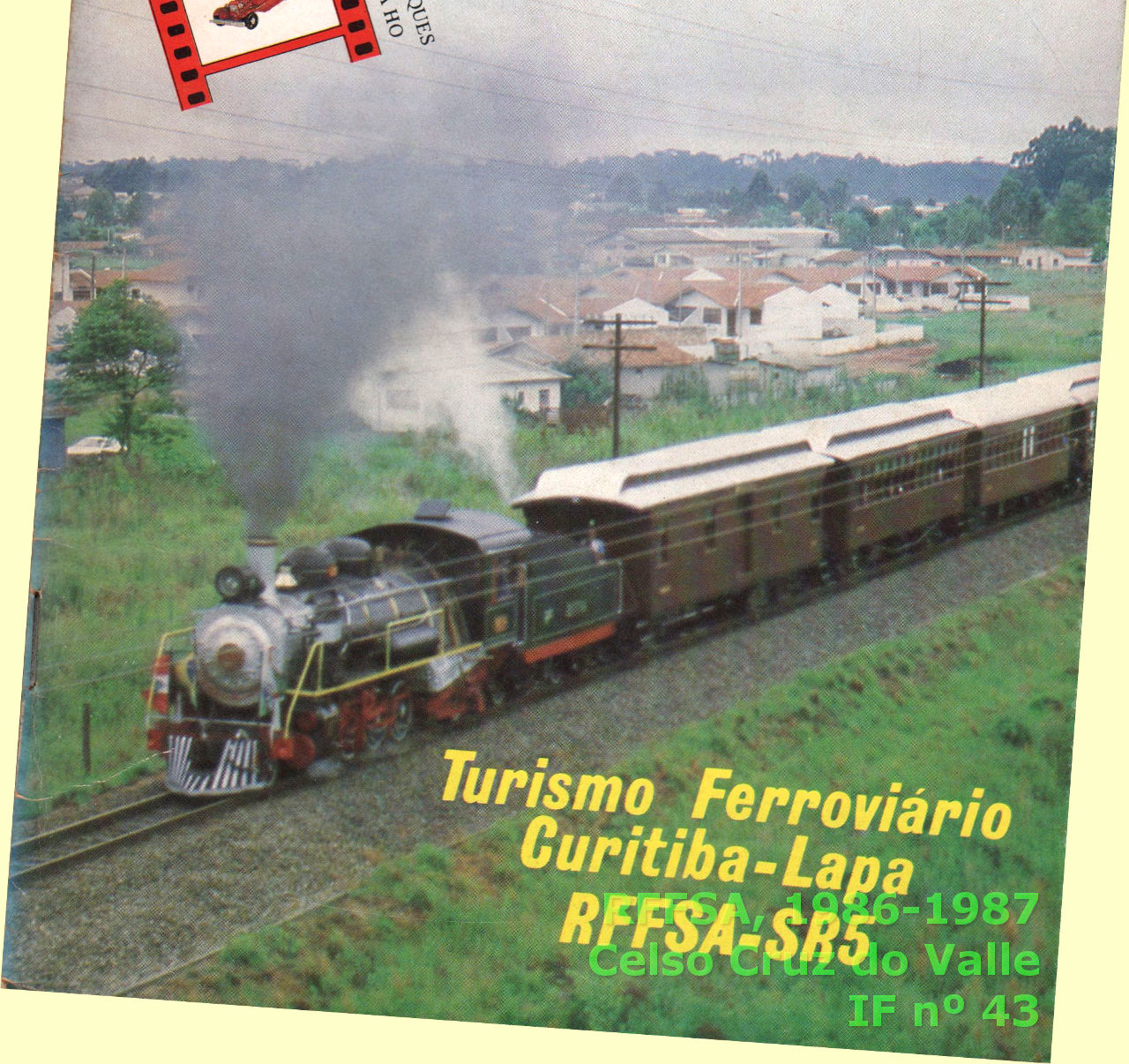 Trem turístico Curitiba - Lapa, em foto de 1986-1987, na capa do Informativo Frateschi nº 43