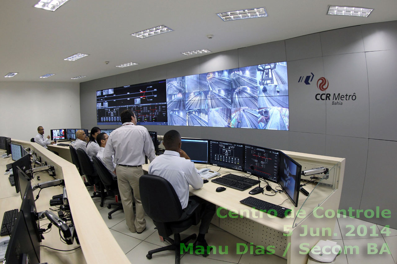 Centro de Controle do Metrô de Salvador, durante a inspeção realizada em 5 Jun. 2014