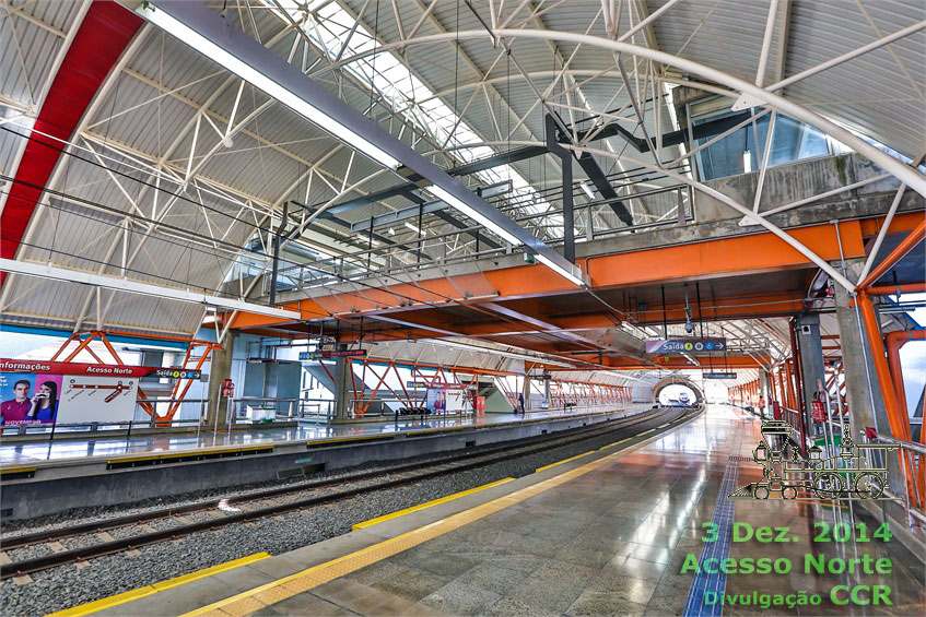 Plataformas da estação Acesso Norte, do Metrô de Salvador