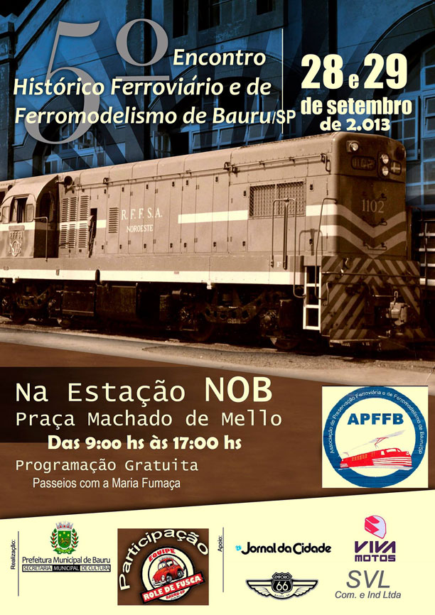 Cartaz do 5&ordm; Encontro Hist&oacute;rico Ferrovi&aacute;rio e de Ferreomodelismo de Bauru