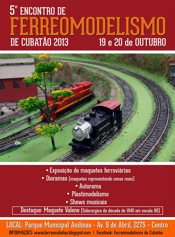Cartaz do 5º Encontro de Ferreomodelismo de Cubatão - 2013