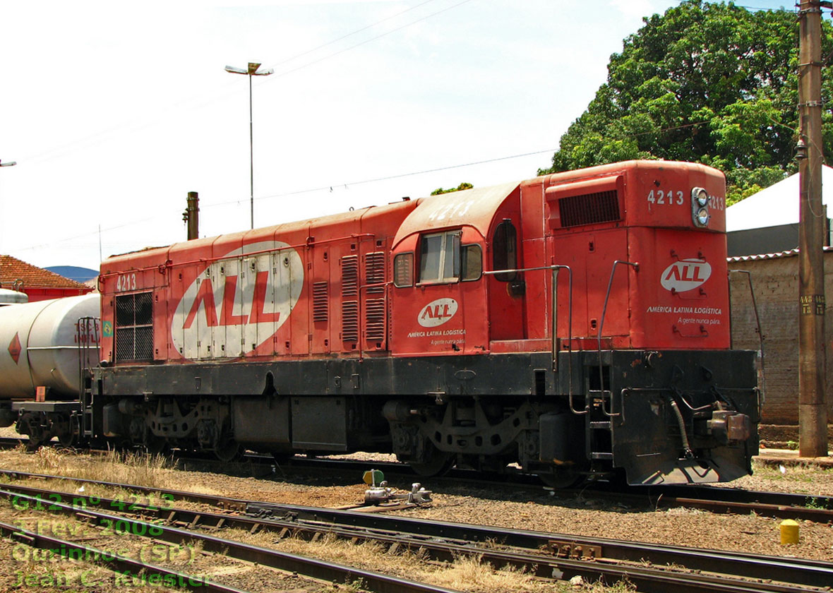 Locomotiva G12 nº 4213 da ferrovia ALL em Ourinhos (SP), 3 Fev. 2008, by Jean C. Kuester
