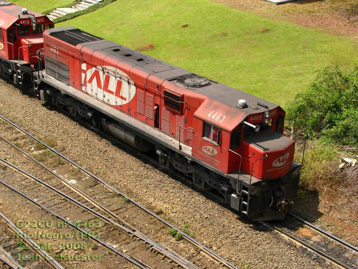 Locomotiva G22CU nº 4463 da ferrovia ALL em Rio Negro (PR), 21 Set. 2008, by Jean C. Kuester