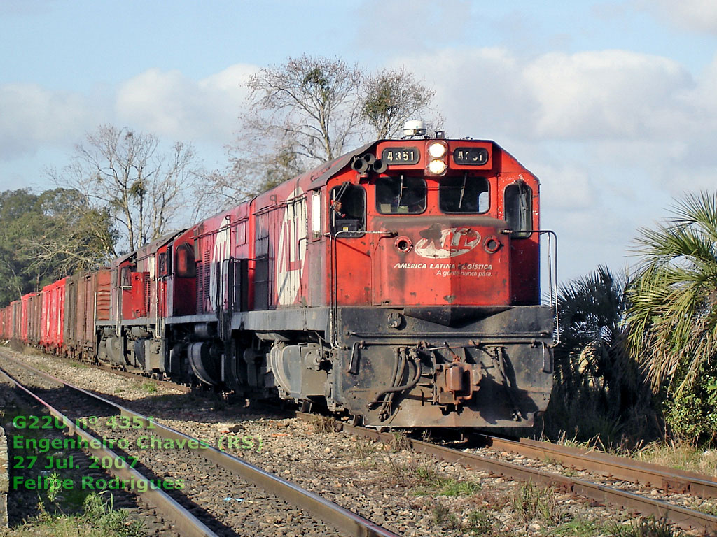 Locomotiva G22U nº 4351 da ferrovia ALL em Pelotas (RS), 2007, por Felipe Rodrigues