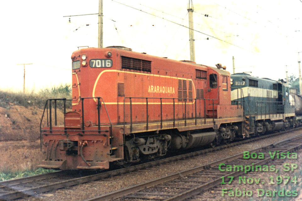 Locomotiva GP-18 da Estrada de Ferro Araraquara em Boa Vista, Campinas