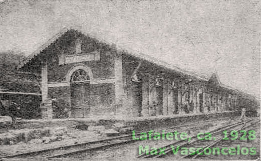 Estação ferroviária Lafaiete, cerca de 1928