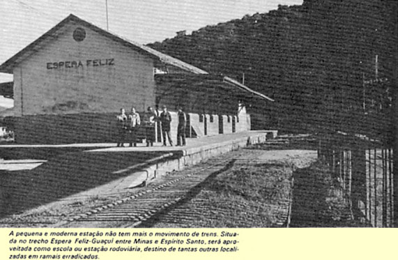 Foto da estação ferroviária de Espera Feliz, no artigo da revista Refesa sobre a erradicação de ferrovias