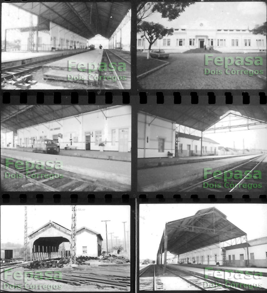 Fotos da estação ferroviária Dois Córregos no relatório de 1986 da Fepasa - Ferrovias Paulistas