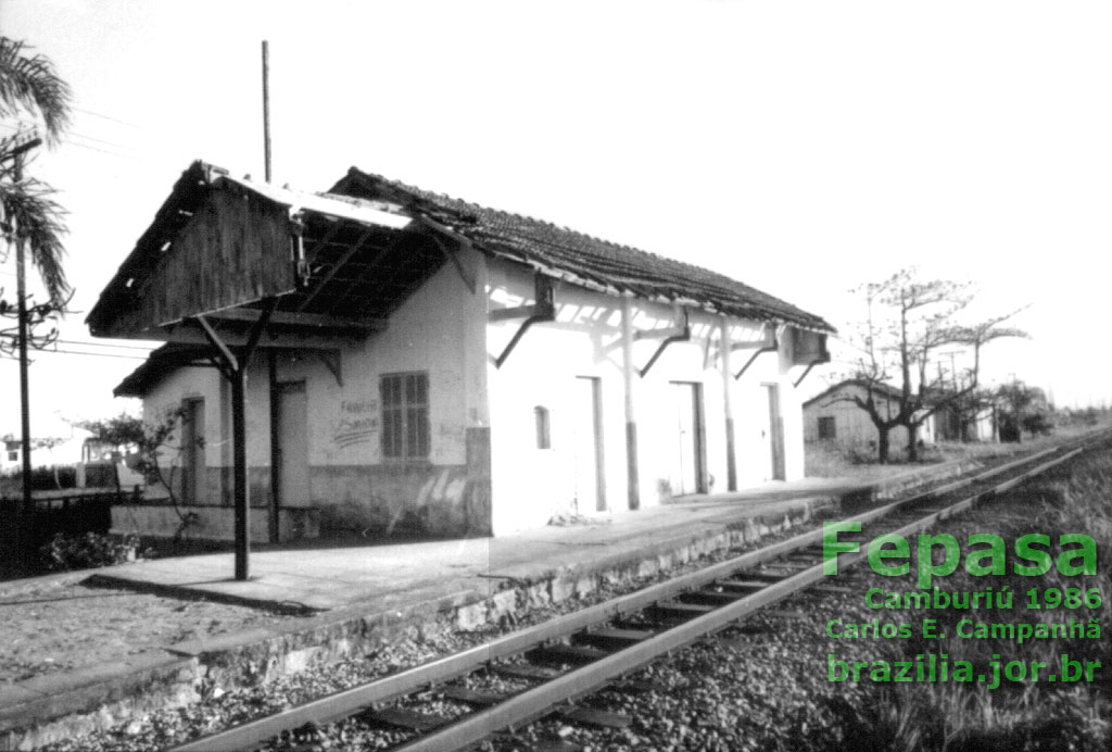 Estação ferroviária de Camburiú, no Relatório 1986 da Fepasa - Ferrovias Paulistas