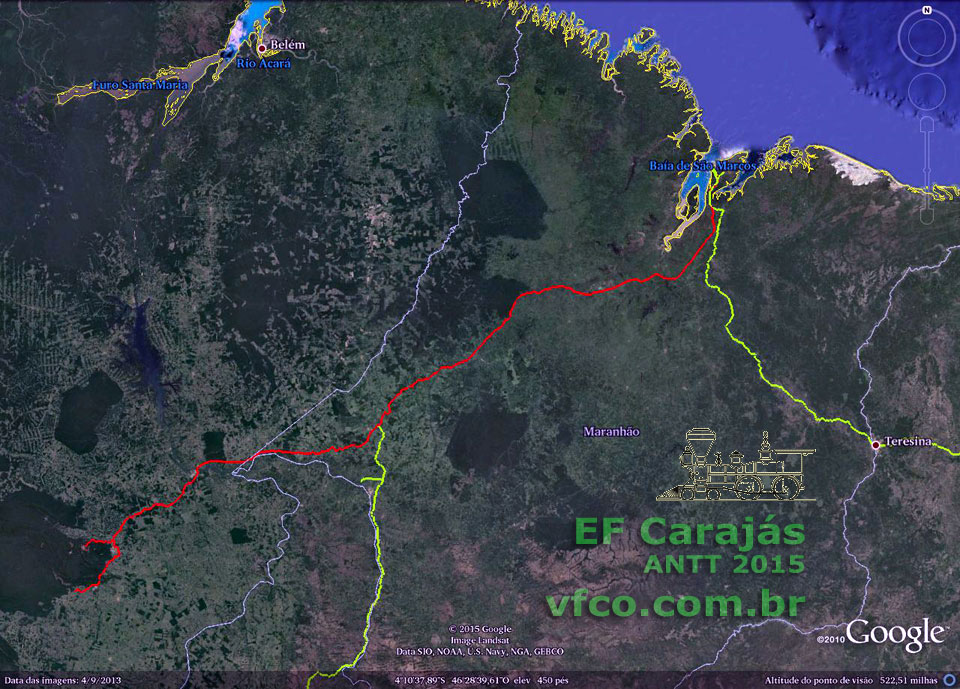 Mapa da Estrada de Ferro Carajás