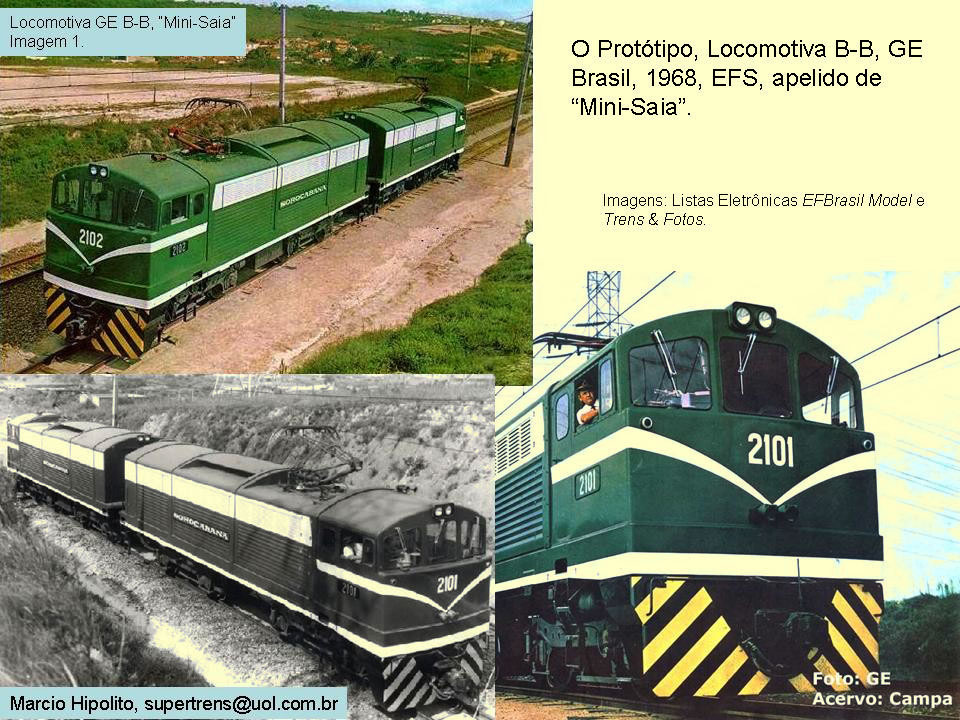 Fotos históricas da locomotiva elétrica GE "Minissaia" da Fepasa - Ferrovias Paulistas