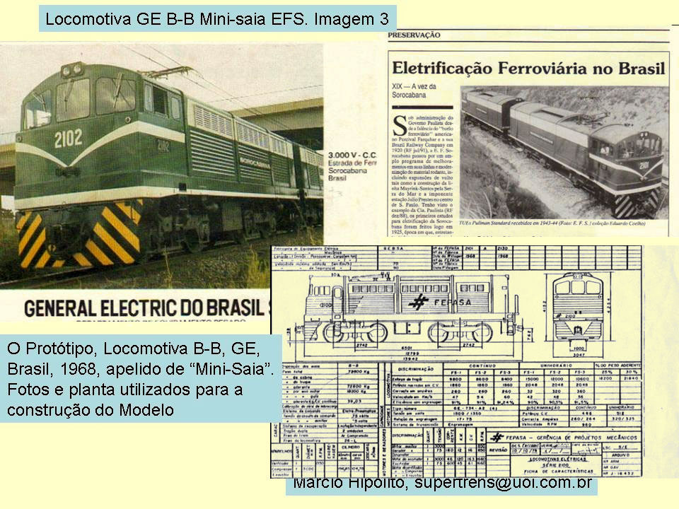 Informações sobre a locomotiva elétrica GE "Minissaia" da Fepasa - Ferrovias Paulistas