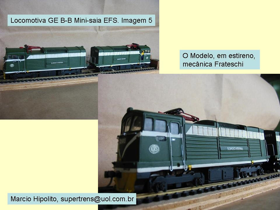 O ferreomodelo da locomotiva elétrica GE "Minissaia" da Fepasa - Ferrovias Paulistas