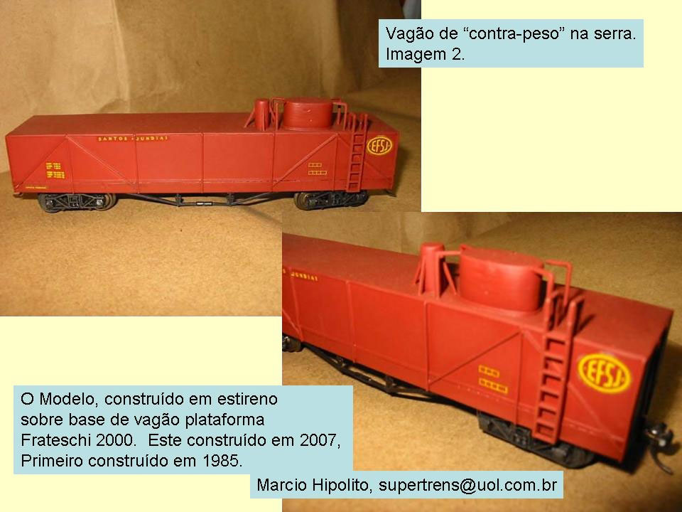 Ferreomodelo do vagão da EFSJ - Estrada de Ferro Santos a Jundiaí