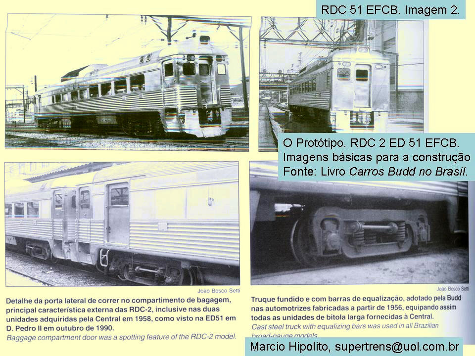 Detalhes do vagão automotriz da EFCB - Estrada de Ferro Central do Brasil / RFFSA - Rede Ferroviária Federal