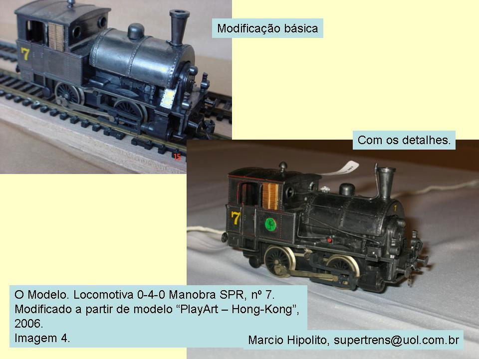 Ferreomodelo original e modificado da locomotiva a vapor