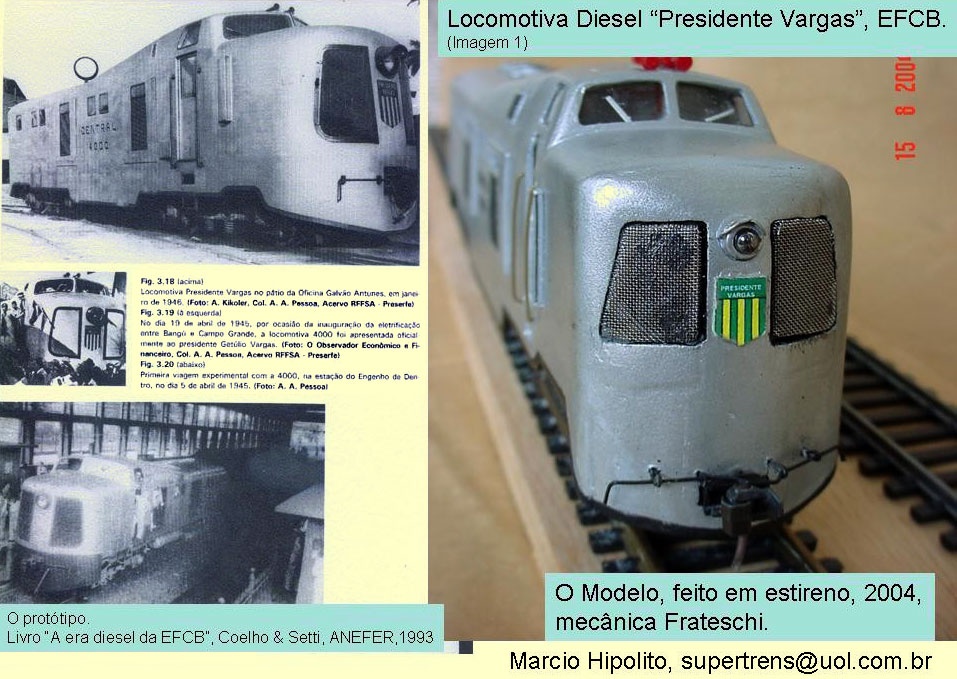 Fotos da locomotiva da EFCB e do ferreomodelo pronto