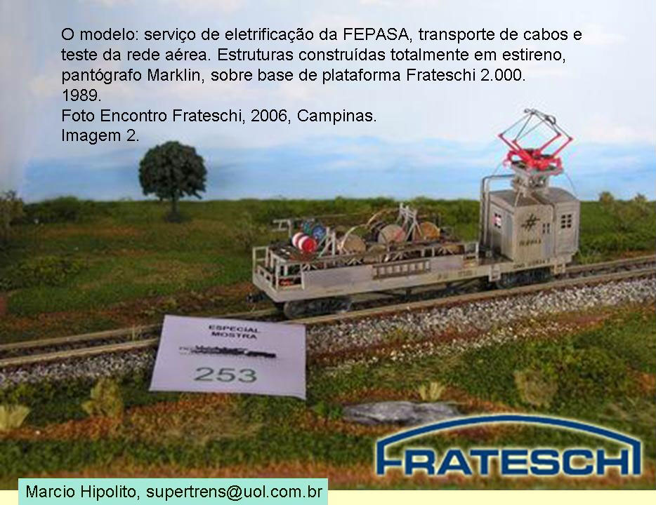 Ferreomodelo do vagão de eletrificação Fepasa - Ferrovias Paulistas, no Encontro Frateschi 2006