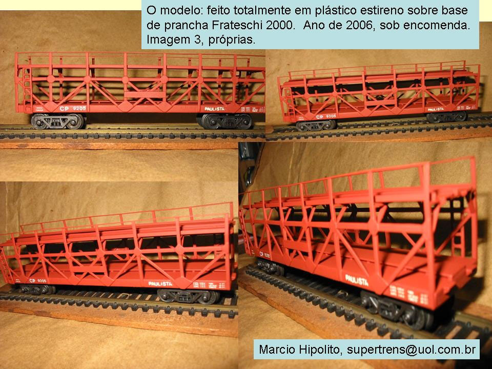 Ferreomodelo do vagão-cegonha da CPEF - Companhia Paulista de Estradas de Ferro