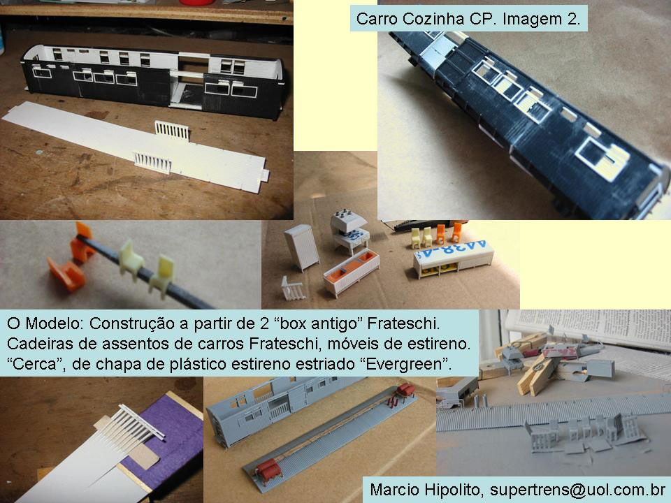 Confecção dos detalhes do ferreomodelo do vagão cozinha da ferrovia CPEF