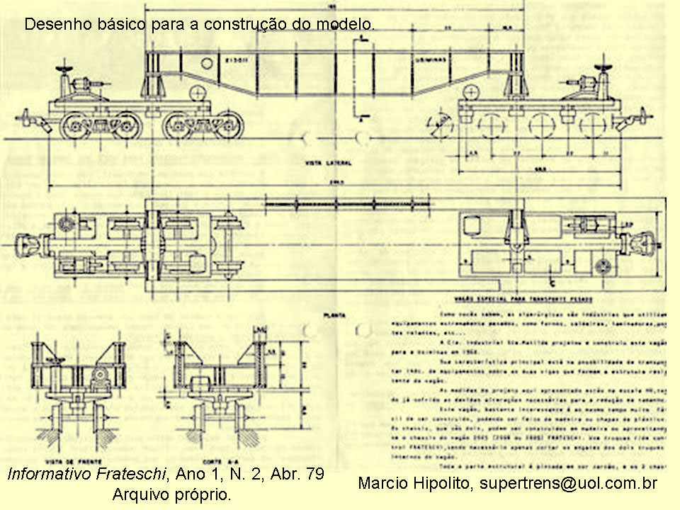 Páginas do Informativo Frateschi com as instruções para fazer o ferreomodelo do vagão