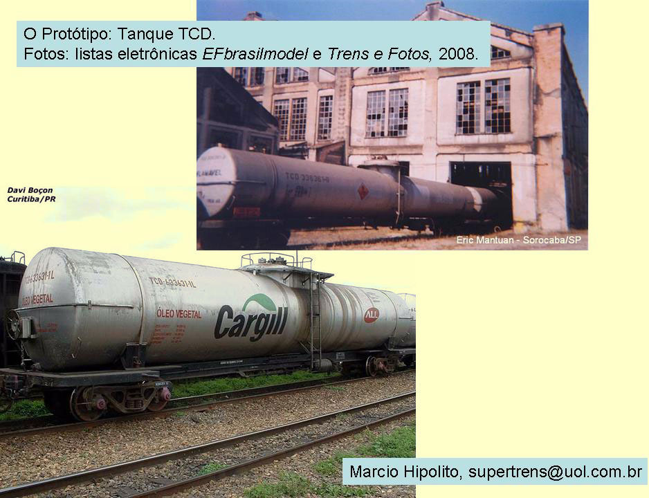 Fotografias do vagão tanque TCD "charutão" da Fepasa - Ferrovias Paulistas, inclusive na pintura Cargill da ferrovia ALL