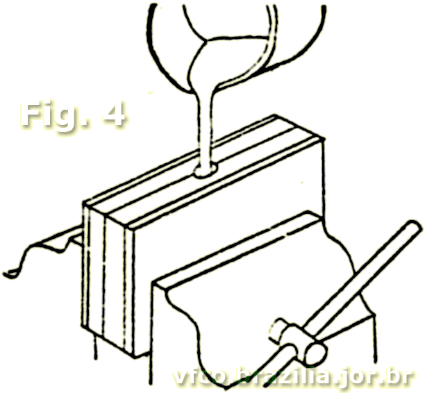 Figura 4 - Prenda o molde entre dois pedaços de madeira, em uma morsa