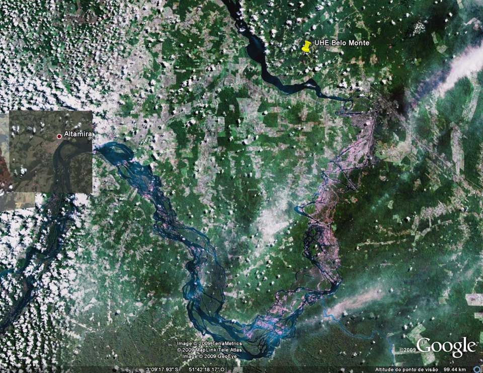 Localização da usina hidrelétrica de Belo Monte