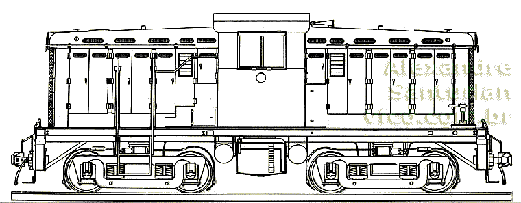 Desenho da locomotiva Davenport