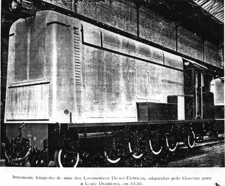 Loomotiva diesel-elétrica n° 602 (English Electric) adquirida pela ferrovia em 1938