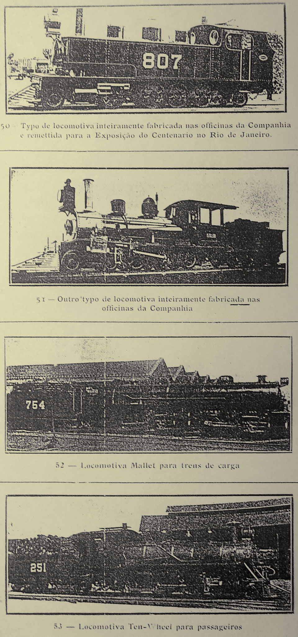 Locomotivas a vapor da Cia. Mogiana de Estradas de Ferro em 1921