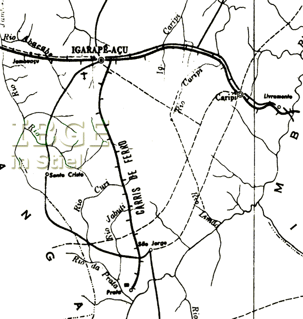 Map do Ramal de Prata d Estrada de Ferro Bragança