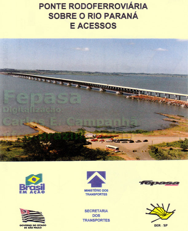 Capa do relatório da Fepasa sobre a ponte rodoferroviária