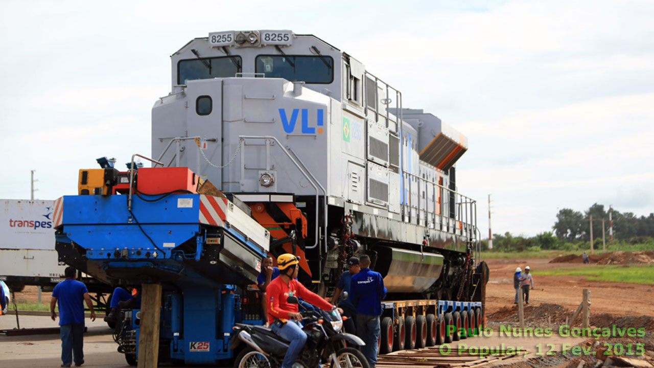 Chegada da locomotiva SD70ACe nº 8255 VL! a Anápolis (GO), para seguir pela Ferrovia Norte Sul até Imperatriz (MA)