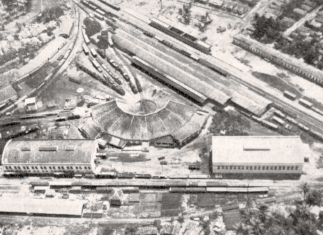 Rotunda e girador de locomotivas do pátio ferroviário de Edgard Werneck,