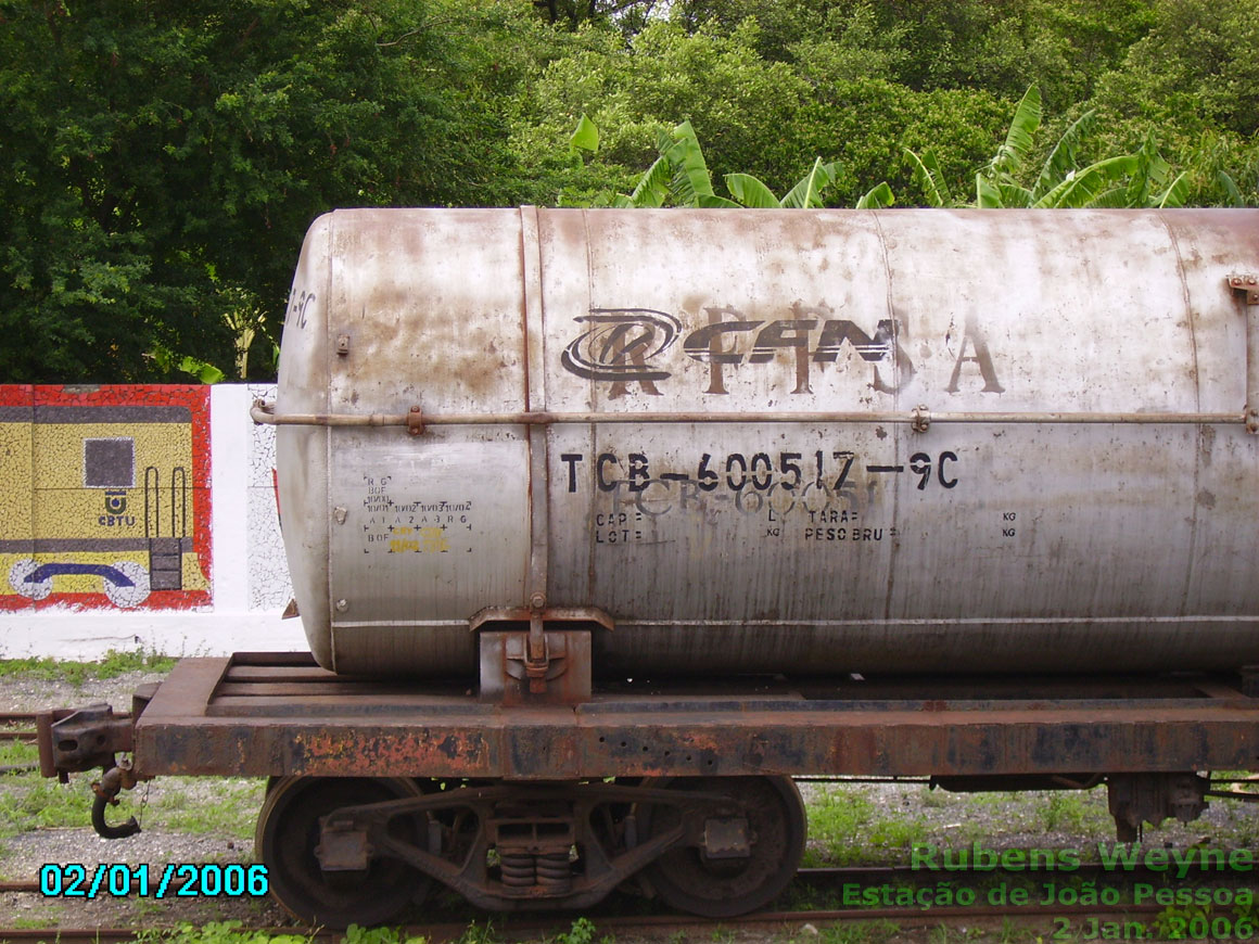 Outro detalhe do vagão de água TCB-600517 da CFN - Cia. Ferroviária do Nordeste