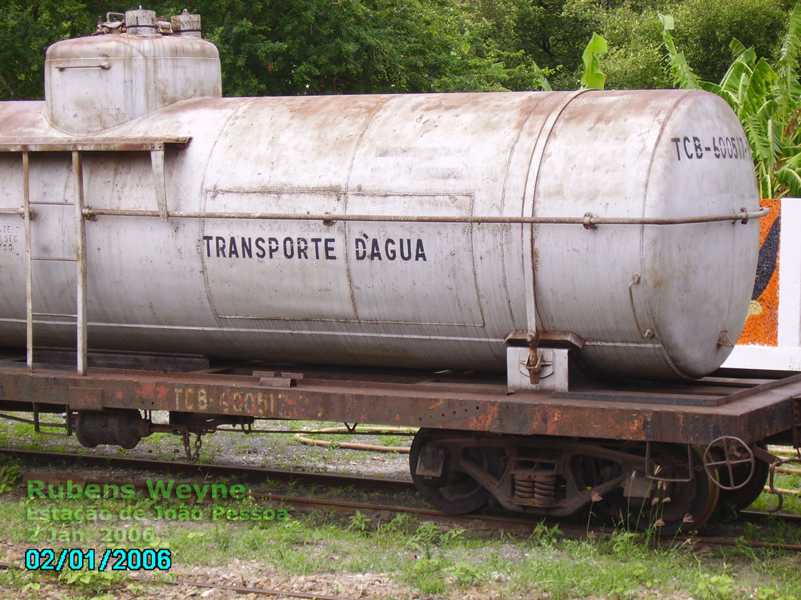 Detalhe do vagão de água TCB-600517 da CFN - Cia. Ferroviária do Nordeste