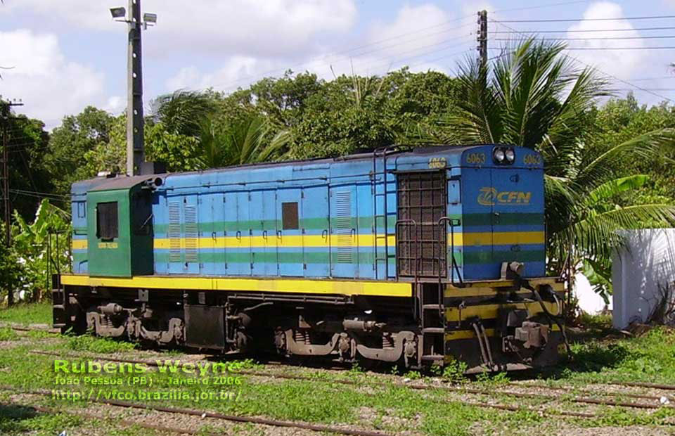 Corpo da Locomotiva "Serra Talhada", n° 6063 CFN - Cia. Ferroviária do Nordeste, nos trilhos da estação de João Pessoa